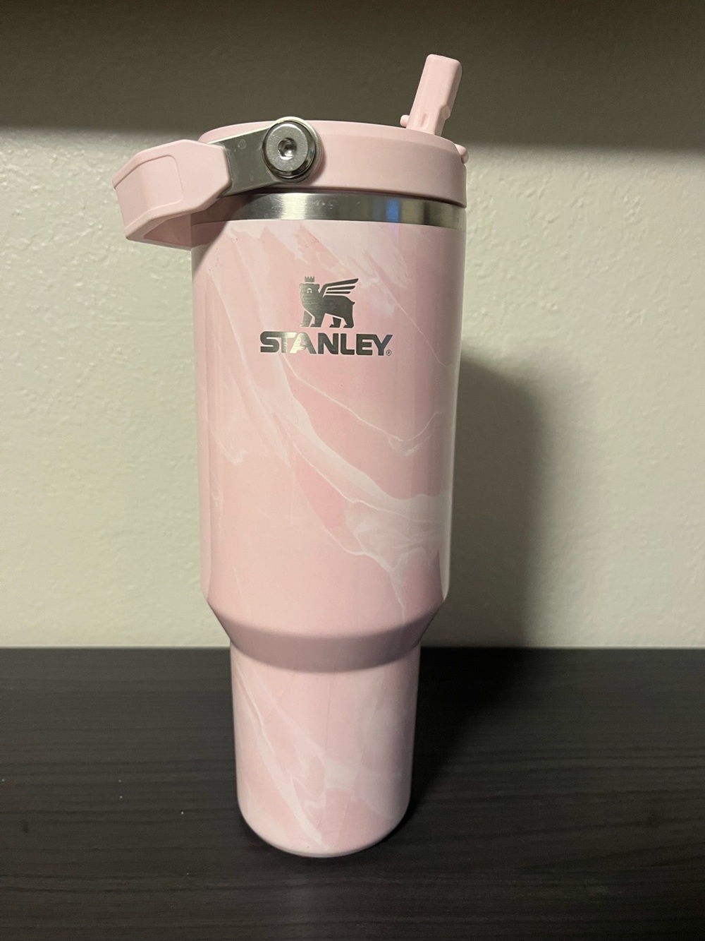 40 OZ. Stanley Stainless Steel Ice Flow Flip Pink Marble Tumbler with Flip Lid